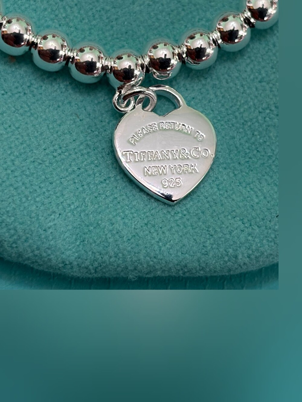 Tiffany & Co. Mini Heart Charm Bead Bracelet